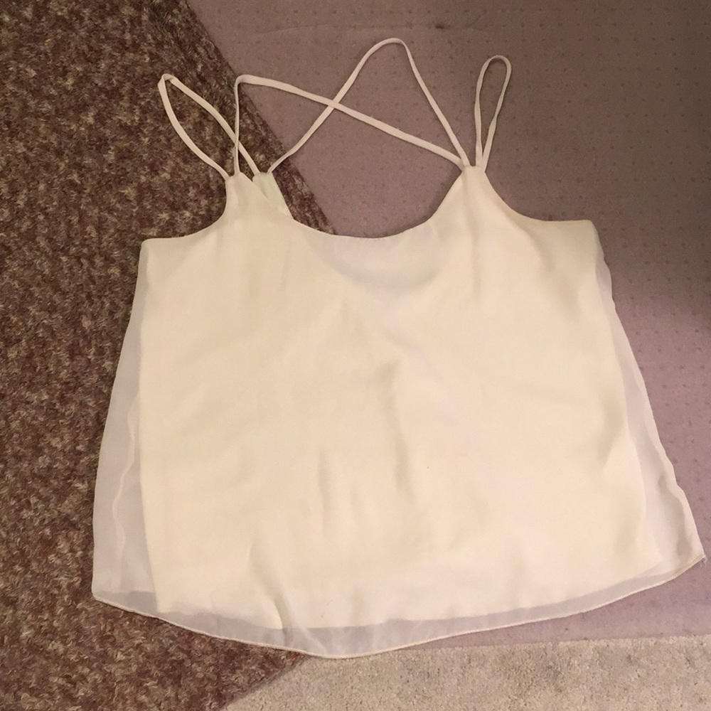 Charlotte Russe Strappy Cream Top - Size M